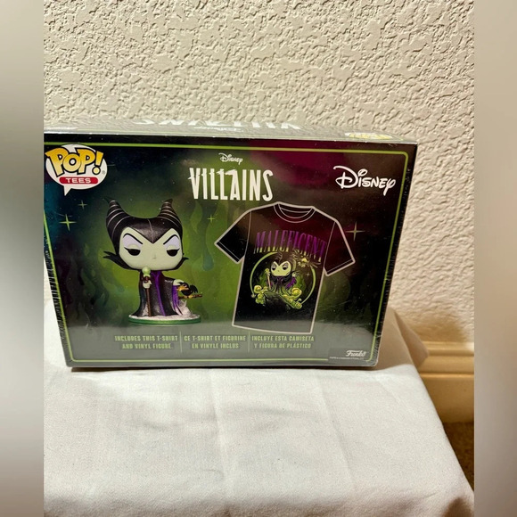 Funko Pop! Maleficent Diamond Editon Disney Villians Pop Tee Size Small New - Picture 3 of 8